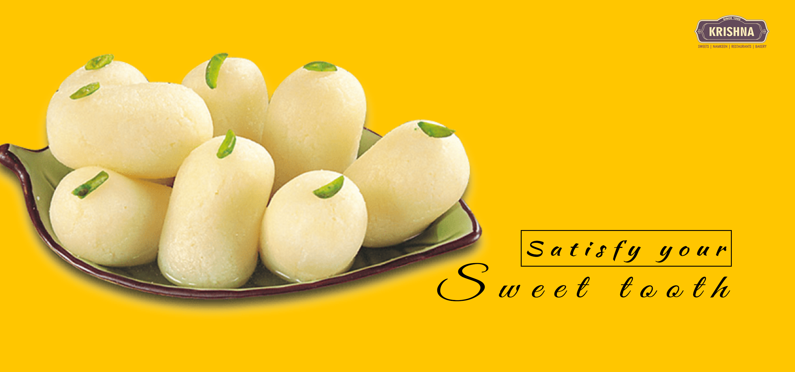Sweets banner of krishna bakers 